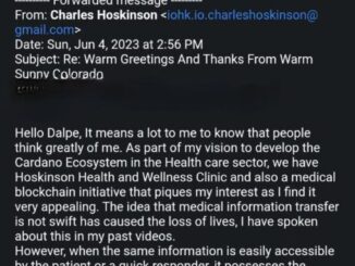 An Email Impersonating Cardano founder Charles Hoskinson. He has warned aboutt the rise of  AI generated scams and fraud: Twitter