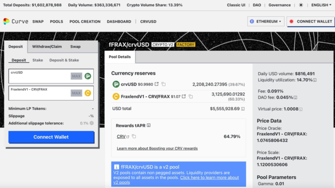 Curve's New Liquidity Pool Could Prevent Liquidation of CRV Token