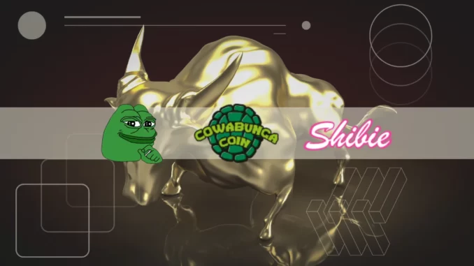 Pepe Coin Price Sees Bullish Rebound, As New Meme Coins Cowabunga & Shibie Also Pump