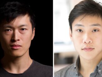 New York Stock Exchange with banner flagging ProShares Bitcoin Strategy ETF on the day it started trading.