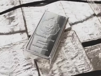 New York Stock Exchange with banner flagging ProShares Bitcoin Strategy ETF on the day it started trading.