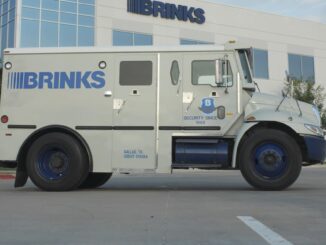 New York Stock Exchange with banner flagging ProShares Bitcoin Strategy ETF on the day it started trading.