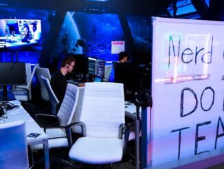 New York Stock Exchange with banner flagging ProShares Bitcoin Strategy ETF on the day it started trading.