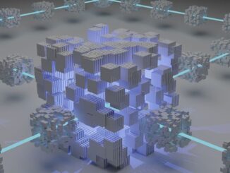 New York Stock Exchange with banner flagging ProShares Bitcoin Strategy ETF on the day it started trading.