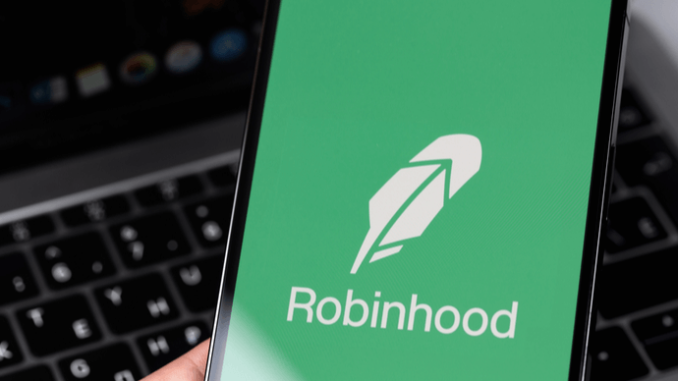 Robinhood-rolls-out-crypto-wallet-to-Android-users-globally.png Ein Bild eines Smartphone-Bildschirms mit dem Namen und Logo von Robinhood